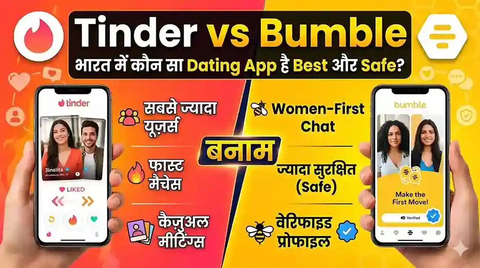 Tinder vs Bumble: भारत में कौन सा Dating App ज्यादा सुरक्षित और बेहतर है? (2026)